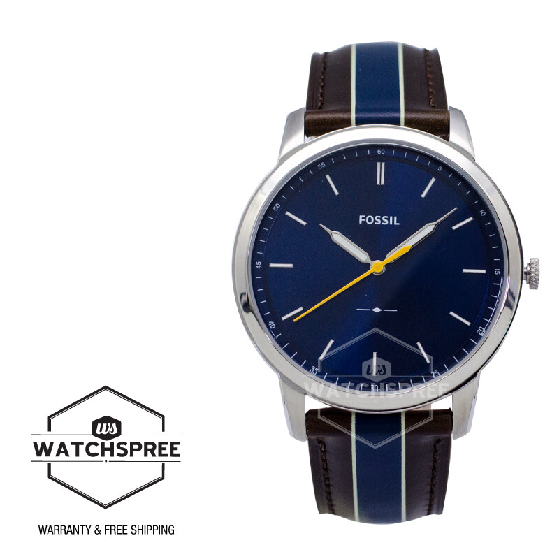 Fossil Minimalist Three-Hand Striped 